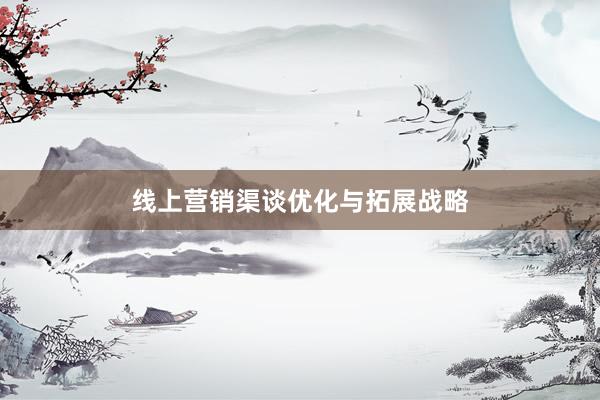 线上营销渠谈优化与拓展战略