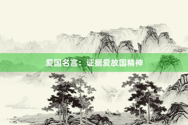爱国名言：证据爱故国精神